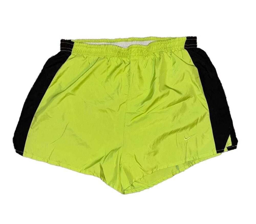 Nike Dri-FIT Neon Green and Black Athletic Running Shorts